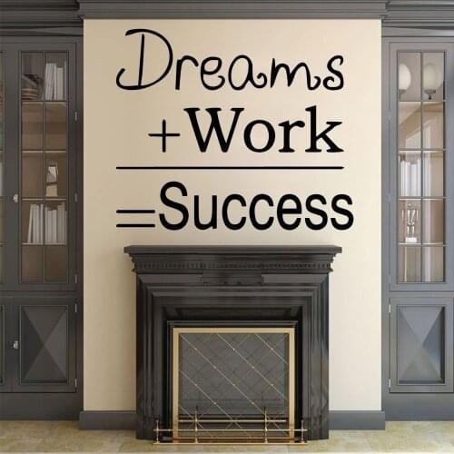 Inspiring Dreams Quotes Pharse Wall Sticker Mural Decor For Office Room Sentences Success Wall Decal Stickers On The Wall