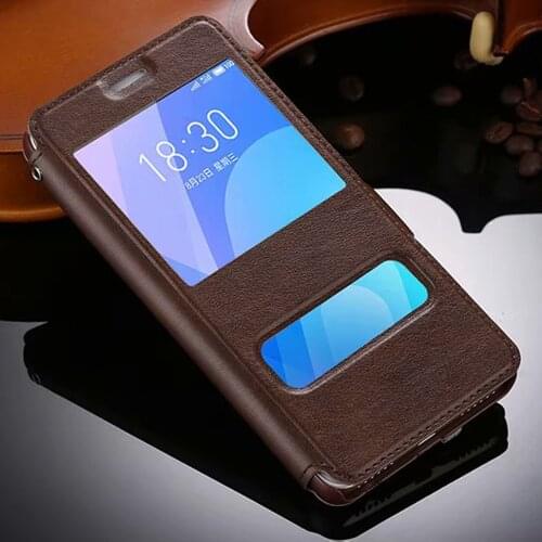 High Quality Hot Flip Ultrathin View Window Leather Case For Meizu M6 Note Luxury Phone Cover