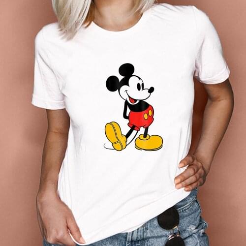 Mickey Mouse Women T Shirt Casual Funny Aesthetics Tshirts Print Casual Short Sleeve Streetwear Disney Classic Tops Tee