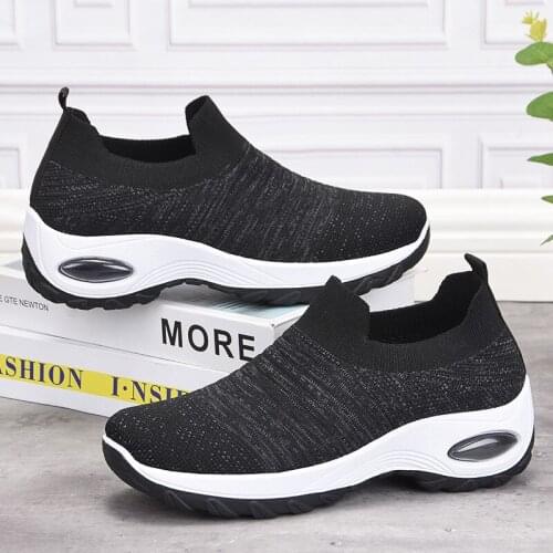 2021 New Fast Delivery Women Casual Shoes Fashion Breathable Walking Mesh Lace Up Flat Shoes Sneakers Women Tenis Feminino