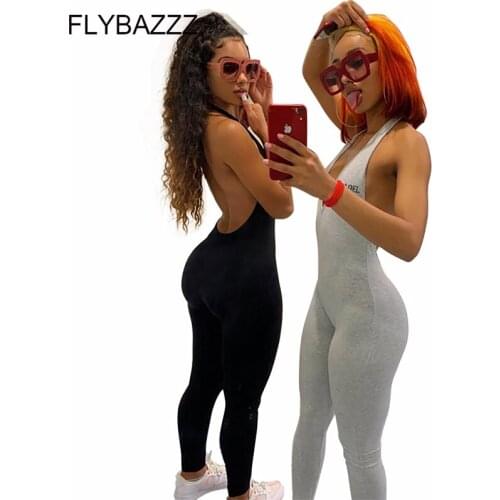 2020 Women Sport Gym Yoga Running Fitness Leggings Pants Sexy Low Chest V-neck Backless Jumpsuits Elastic Casual Athletic Romper