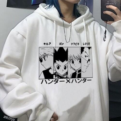 Women Hoodies Kawaii Hunter X Hunter Hoode Sweatshirt Killua Zoldyck Anime Manga White Sweatshirt Bluzy Tops Clothes Hoodies Top