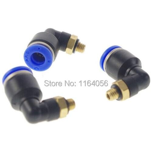 10pcs 6mm-M5 Pneumatic Connectors Elbow Fitting