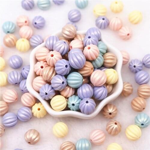 10g 12mm ABS Pumpkin Shape Loose Beads Imitation Pearl Beads for DIY Clothing Decoration Crafts Jewelry Making Accessories