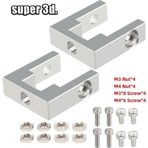 2set/lot MGN12 Linear Guide Rail Fixing Block for BLV Ender-3 3D printer 2020 Profile parts With Screw Nut kit high quality
