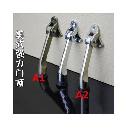 2 pcs Door Fittings Zinc Alloy Feet Kickdown Door Stopper Satin Chrome Lever Door Holder Rubber Door Stop Hardware door buffer