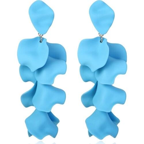 2021 Kolczyki Pendientes Promotion Real Brinco Petal Earrings And Earrings Womens Cross-border Irregular Spray Painted Alloy