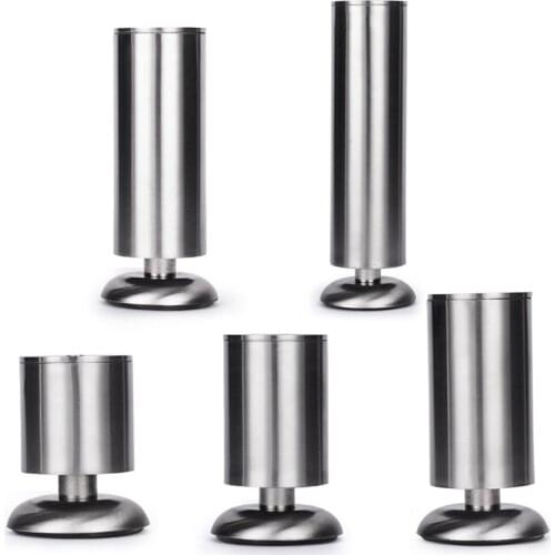 Stainless Steel Furniture Legs 80-200mm Diameter Furniture Adjustable Cabinet Legs w/Rubber matCabinet Table Sofa Bed Feet 4pcs