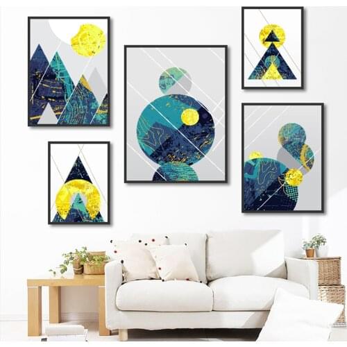 Abstract Geometry Posters And Prints Wall Art Canvas Painting Wall Pictures For Living Room Nordic Marble Picture Decoration