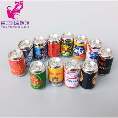 1/6 1/12 BJD doll house accessories food mini model Canned drinks colabeer wine for barbie doll ob11 blythe