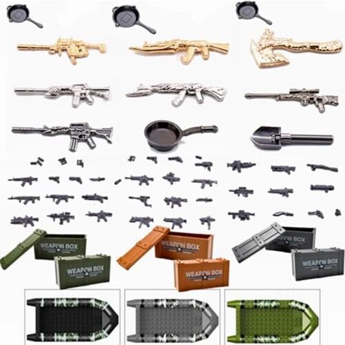 Locking Blocks Military SWAT Police Dog Weapon Singel Sale Building Blocks Toys For Children Military Guns WW2 Blocks