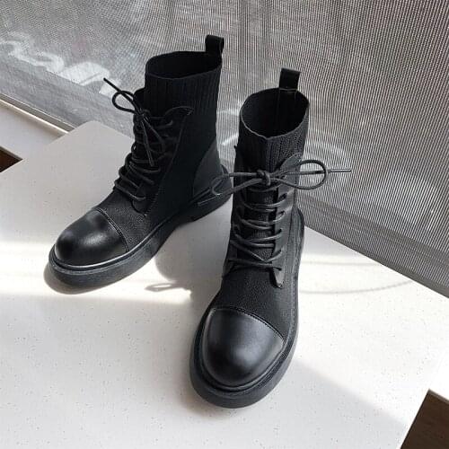 Brand Womens Shoes Low Heels Booties Winter Footwear Boots-Women Round Toe Fashion Autumn Rubber Mid-Calf Rock 2021 Ladies Mid