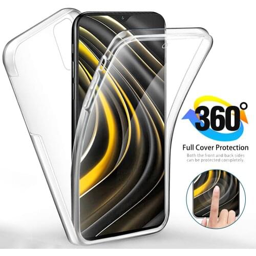 Pocom3 case 360 degree protect shell for xiaomi little pocophone poko poco m3 m 3 pro 5g clear tpu soft silicon shockproof coque