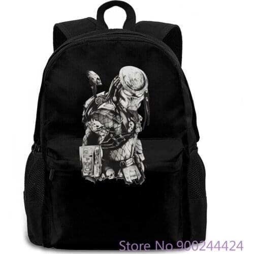 Hot Sale Alien Vs Predator Zeichnung Arnold Schwarzenegger Jage Science Fiction women men backpack laptop travel school