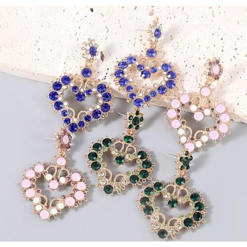 JIJIAWENHUA New S925 Heart-shaped Rhinestone Womens Earrings Dinner Party Wedding Fashion Jewelry Accessories Hypoallergenic
