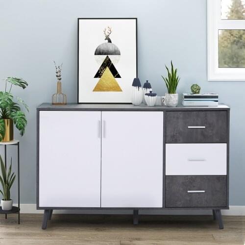 Dresser Sideboard Cabinet Multi-Purpose Cabinet Standing Cabinet White + Gray