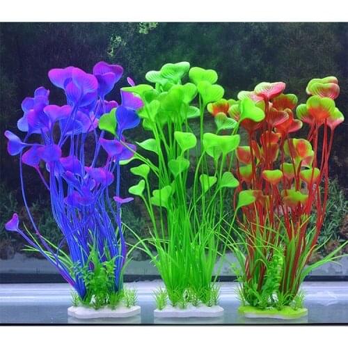 Beautiful Plastic Artificial Aquarium Plants Decoration Submersible Aquatic Fish Tank Grass Ornament Plant Aquarium Background