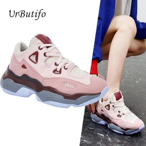 UrButifo Womens Sneakers Lace-Up Casual Shoes Luxury Platform Shoes Mixed Colors Women Designers Zapatillas Mujer Deportiva
