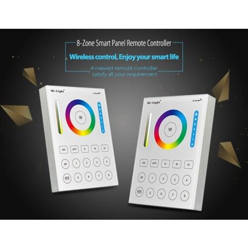 Miboxer 8-Zone RGB+CCT Smart Panel Rmote Controller 2.4G WIFI Wireless Wall-Mounted Remote Switch for LED Bulb Light Strip