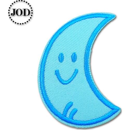 Moon 2.5x5.5cm Embroidered Patches for Clothing Iron on Clothes Patch Children DIY Sew on Applications Applique Sewing Circle