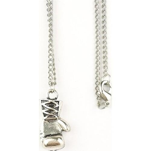 High Quality Stainless Steel Men Pendant Necklace Mini Boxing Glove Charm Fitness Gym Necklace Vintage Men Hip Hop Jewelry 2021