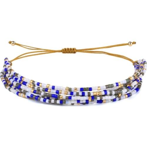 KELITCH New Mixed Miyuki Multilayered Strand Wrap Beaded Bracelets Boho Handmade Delicate Bangles Charm Women Jewelry 2021