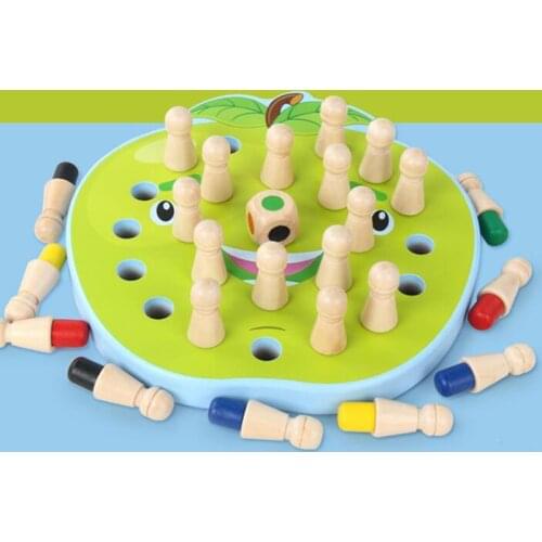 Educational Learning Toys For Children 3D Puzzle Wooden Toy Color Montessori Pulling Radish Memory Match Chess Games Board Game