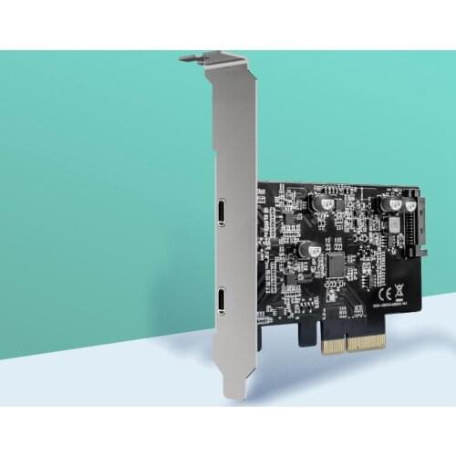 PCI-E to dual Type-C Expansion Card,2-Port 10Gbps High-Speed Dual TypeC 3.1 Interface Adapter Card asm1142 chipset