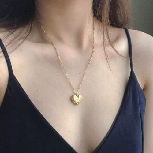 Love Heart Stainless Steel Pendants Necklaces For Women Jewelry for girl Gift