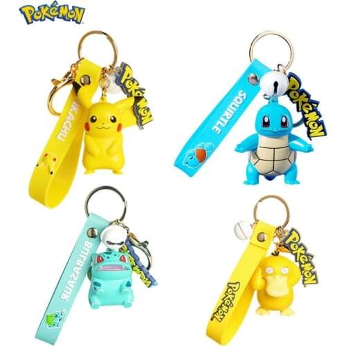 Pokemon Original Pikachu Portrait Fashion Cartoon Keychain Pendant Pokémon Anime Decoration Toy Doll Childrens Birthday Gift