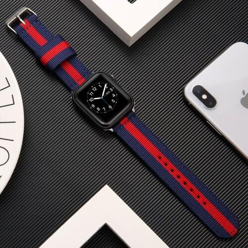 Nylon Watchbands For Apple Watch SE Strap Series 6 Band 44mm 40mm iWatch Bands Series 5 4 3 2 1 For Apple Watch 42mm 38mm Straps