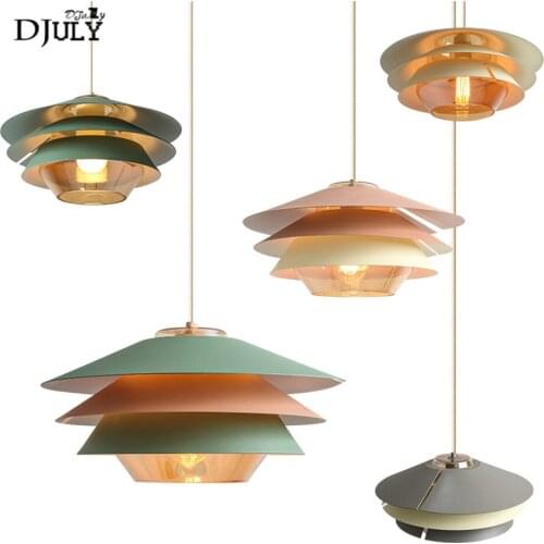 Nordic colorful Pine tower amber glass shade pendant lights for living room bedroom bar art deco hanging light fixtures led lamp