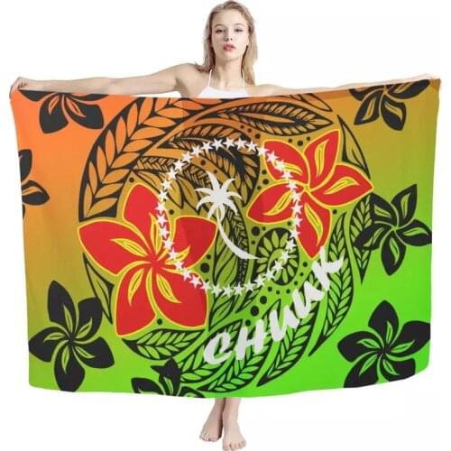 Super soft multi color DIY custom Sarong Scarf Polynesian style printed Travel Beach Towel household bath towel fine hair