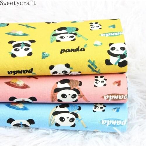 110x45cm Thick cotton fabric by Yard Animal Panda printed Cloth Handmade Sewing Bag Patchwork Material Accessories Home Textile