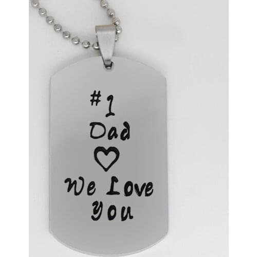 Ufine jewelry #1 dad gift pendant army card Dad heart we love you stainless steel customed necklace N4392