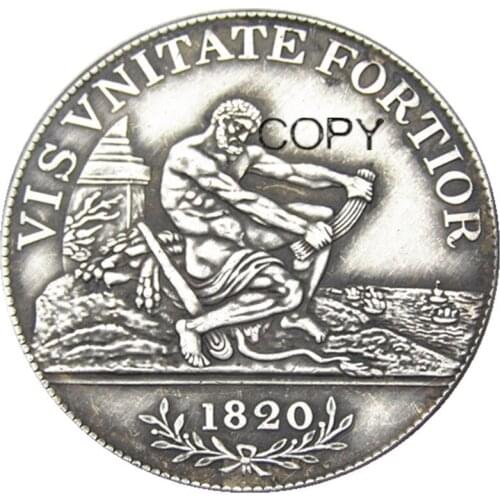 UK(24) United Kingdom BRITAIN 1820 CU Pattern Crown Silver Plated Copy Coin