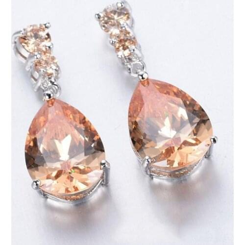 Fashion Earrings For Women Teardrop Shape Cubic Zirconia Inlaid Dangle Stud Earrings Modern Jewelry Gift Trendy oorbellen