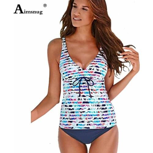 Plus Size Women Tankini Swimsuits Thong Bottoms Two Pieces Swimwear 2021 Sexy Fashion 3D Print Bathing Suits Female Shirt Sets