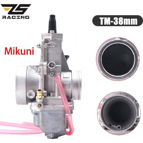 ZS Racing Motorcycle TM38 38mm Flat Slide Carburetor Carbs For Mikuni HONDA CR250 KAWASAKI ATV YAMAHA Scooter
