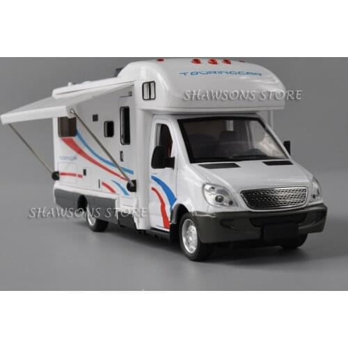 1:32 Diecast Luxury RV Recreational Vehicle Camper Van Motorhome Touring Car Model Toy With Sound & Light