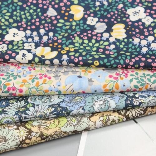140x50cm 60s Cotton Poplin Fabric Printed Floral Cloth Make Childrens Clothing Dress Fabric Soft Decorate Home 150g/m