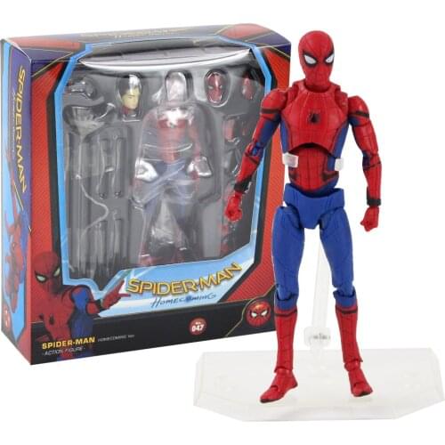 15cm Avengers Spiderman Figure Toys 047# Homecoming Iron Spider Man Superhero Collectible Model Toys Doll