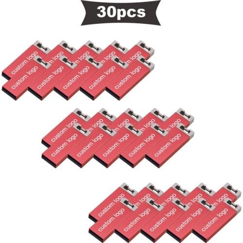 30pcs/lot Metal usb2.0 flash 4gb 8gb 16gb 32gb 64gb high speed usb stick waterproof usb flash drive free custom logo flash drive