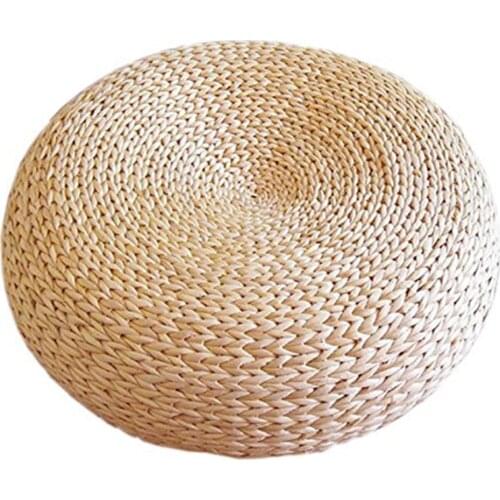35*17cm Natural Straw Round Sitting Cushion Pouf Tatami Cushion Floor Mat Handmade Weave Straw Meditation Mat Yoga Chair Cushion