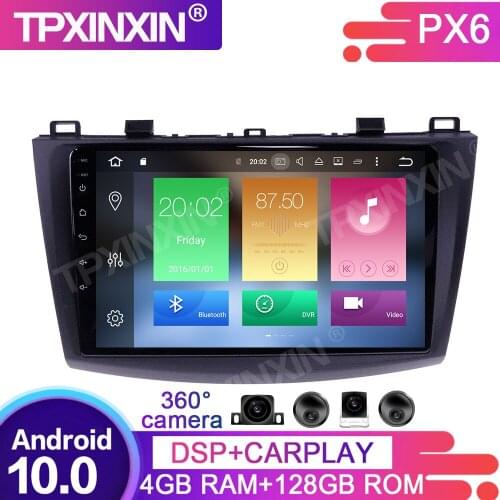 4+128G Android 10.0 For Mazda 3 2 2009-2013 Car Multimedia Player GPS Navigation Head Unit Auto Radio Audio Stereo Tape Recorder