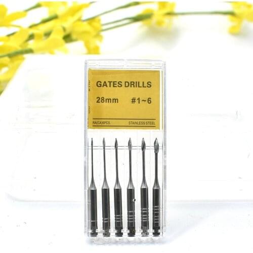 6Pcs/pack Dental Endodontic Drill Gates Glidden Drill 28mm Engine use Stainless Steel Endo Drills