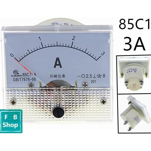1PCS 85C1-A 3A DC Analog Meter Panel AMP Current Ammeters 85C1 0-3A Gauge