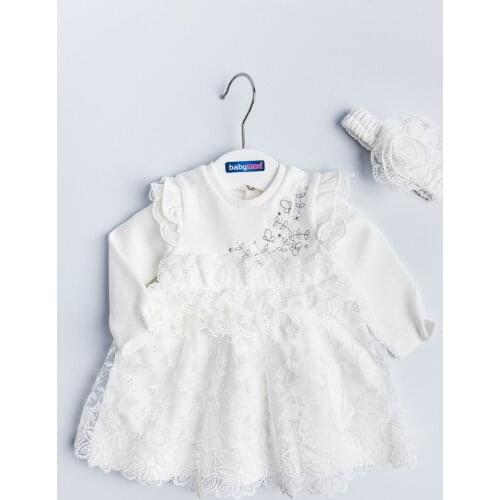 Babymod Baby Girl Dress Guipure Bandana Long Sleeve Baby Dress