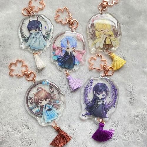 Anime Love and Producer Gavin Zhou QiLuo Lucien Shaw Victor Cartoon Keychain Acrylic Keyring Pendant Toy Cartoon Cosplay Gift