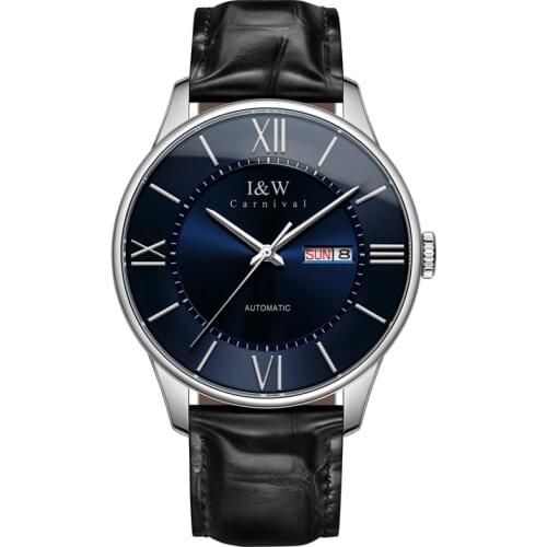 Fashion Dress Watch Automatic Swiss CARNIVAL MIYOTA Movement Mechanical Watch Men Sapphire Day and Date Waterproof Montre homme
